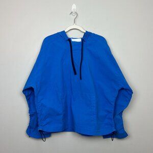 FRAME Cinched Hooded Windbreaker Medium Coastal Blue